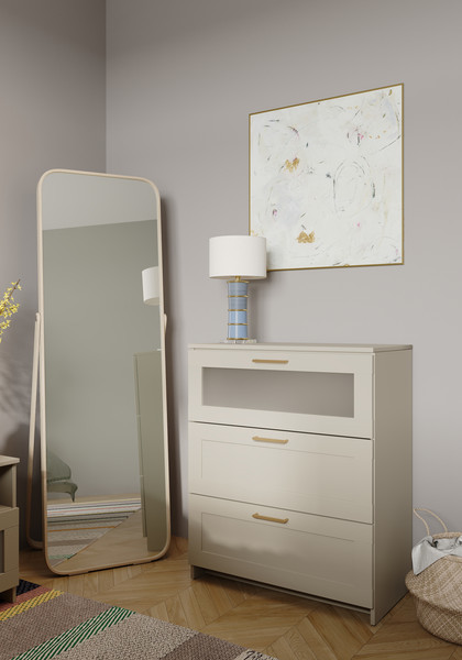 Изображение товара Комод Mio Tesoro Нави 3 ящика 2.15.02.020.19 (кашемир, со стеклом)