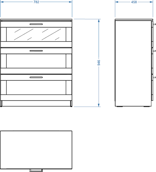 Изображение товара Комод Mio Tesoro Нави 3 ящика 2.15.02.020.19 (кашемир, со стеклом)