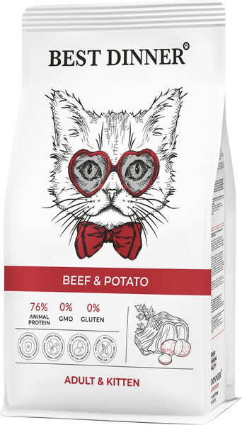 Изображение товара Сухой корм для кошек Best Dinner Adult & Kitten Beef & Potato (1.5кг)
