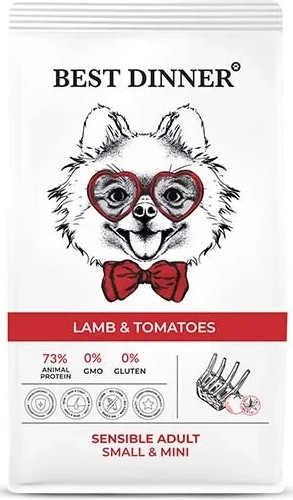 Изображение товара Сухой корм для собак Best Dinner Adult Sensible Mini Lamb & Tomatoes (10кг)