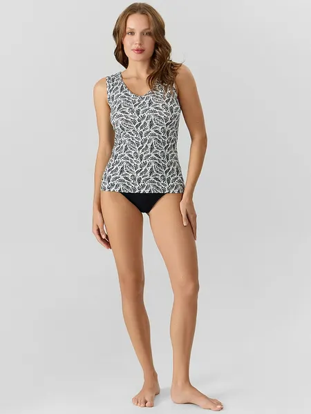 Изображение товара Майка домашняя Mark Formelle 422258 (р.164/170-120-126, листья на белом)