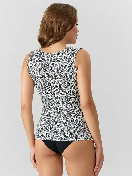 Изображение товара Майка домашняя Mark Formelle 422258 (р.164/170-120-126, листья на белом)