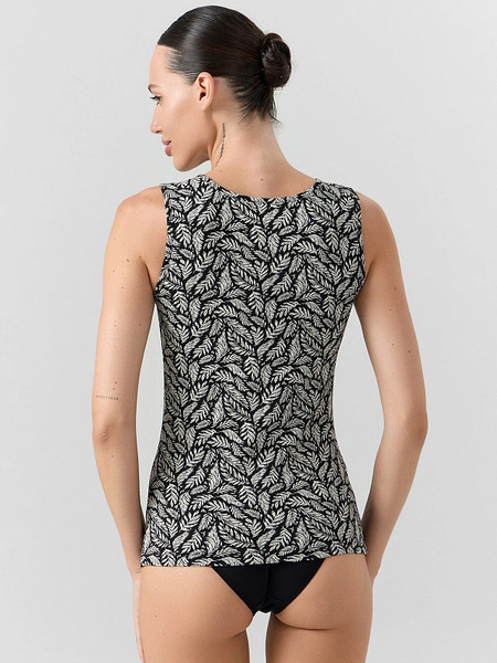 Изображение товара Майка домашняя Mark Formelle 422258 (р.164/170-84-90, листья на черном)