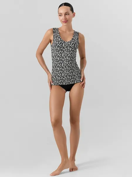 Изображение товара Майка домашняя Mark Formelle 422258 (р.164/170-92-98, листья на черном)