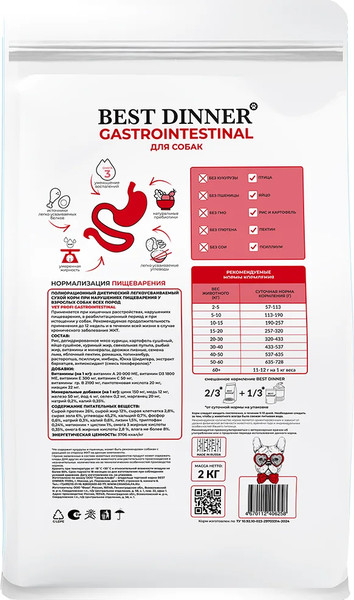 Изображение товара Сухой корм для собак Best Dinner Vet Profi Gastrointestinal (12кг)