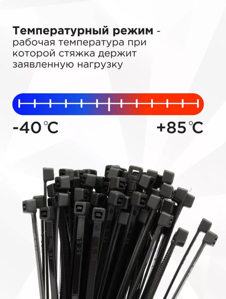 Изображение товара Стяжка для кабеля Милен 250x3.6мм / CLM3625B (100шт, черный)