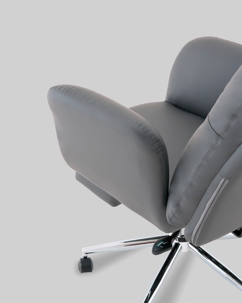 Изображение товара Кресло офисное TopChairs Solid с оттоманкой / DD-004-OT серый