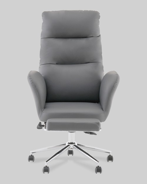 Изображение товара Кресло офисное TopChairs Solid с оттоманкой / DD-004-OT серый