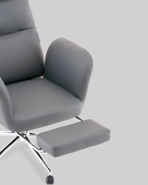 Изображение товара Кресло офисное TopChairs Solid с оттоманкой / DD-004-OT серый