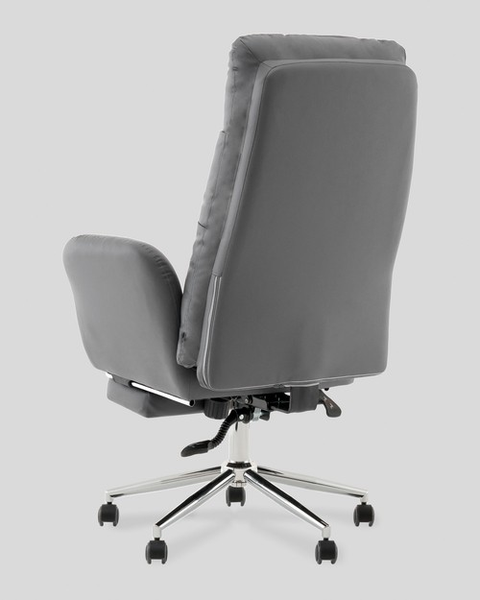 Изображение товара Кресло офисное TopChairs Solid с оттоманкой / DD-004-OT серый