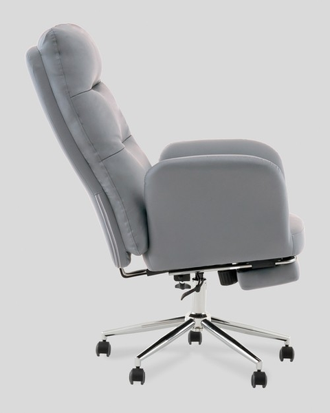 Изображение товара Кресло офисное TopChairs Solid с оттоманкой / DD-004-OT серый