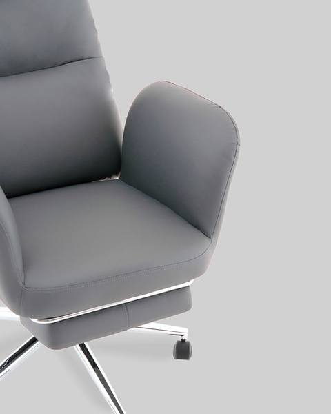 Изображение товара Кресло офисное TopChairs Solid с оттоманкой / DD-004-OT серый