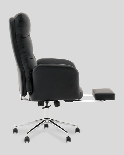 Изображение товара Кресло офисное TopChairs Solid с оттоманкой / DD-004-OT (черный)