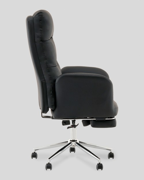 Изображение товара Кресло офисное TopChairs Solid с оттоманкой / DD-004-OT (черный)