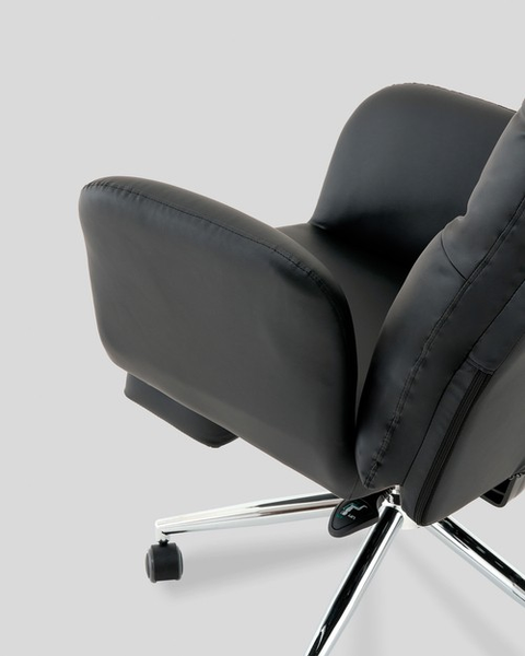 Изображение товара Кресло офисное TopChairs Solid с оттоманкой / DD-004-OT (черный)