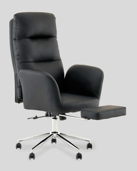 Изображение товара Кресло офисное TopChairs Solid с оттоманкой / DD-004-OT (черный)