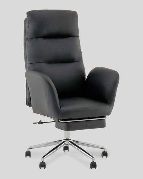Изображение товара Кресло офисное TopChairs Solid с оттоманкой / DD-004-OT (черный)