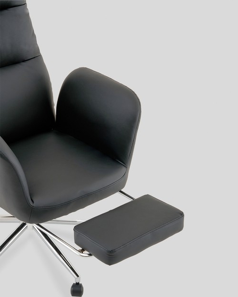 Изображение товара Кресло офисное TopChairs Solid с оттоманкой / DD-004-OT (черный)