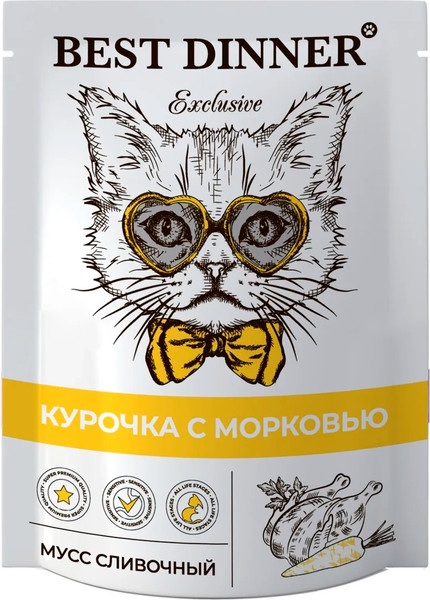 Изображение товара Влажный корм для кошек Best Dinner Exclusive Курочка с морковью (85г)