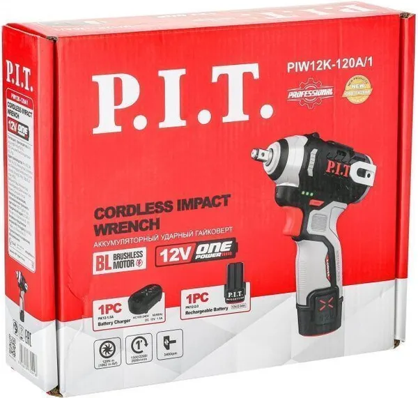 Изображение товара Аккумуляторный гайковерт P.I.T PIW12K-120A + PK12-2.0