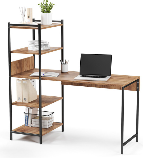 Изображение товара Стол-стеллаж Soma Jack 135x55 (дуб крафт золотой/черный)