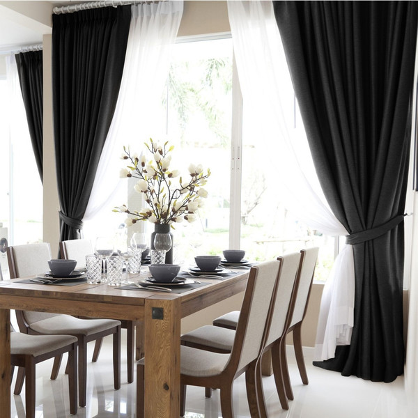 Изображение товара Комплект штор Волшебная ночь Рогожка 165x270см / 777454 (2шт, графит)