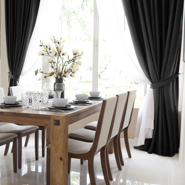 Изображение товара Штора Волшебная ночь Рогожка 200x270 / 779401 (графит)