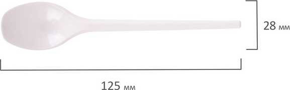 Изображение товара Набор одноразовых ложек Welday 607829 (100шт, белый)