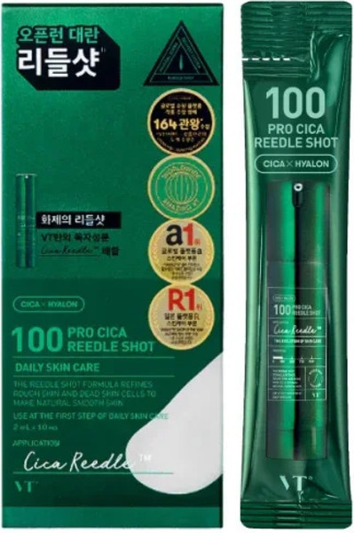 Изображение товара Сыворотка для лица Vt Cosmetics Pro Cica Reedle Shot 100 Stick с микроиглами и экстр. центеллы (10x2мл)