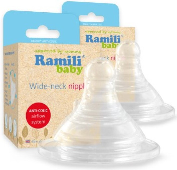 Изображение товара Набор сосок Ramili Baby BT100ML средний и быстрый поток 3+, 6+ (2шт)