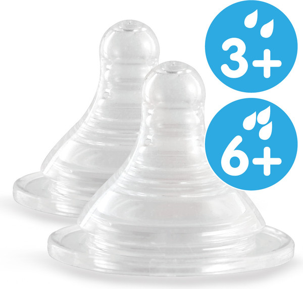 Изображение товара Набор сосок Ramili Baby BT100ML средний и быстрый поток 3+, 6+ (2шт)