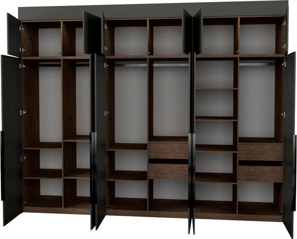 Изображение товара Шкаф Рэйгрупп Рэй S274-В15-3-WK В15-3 (дуб веллингтон/кобальт)