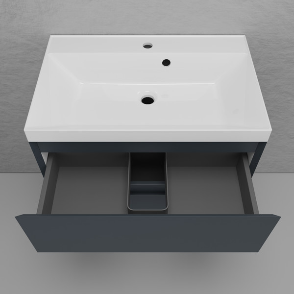 Изображение товара Тумба под умывальник Symbolite Манхэттен 70 Plus 2 ящика (подвесная, графит)