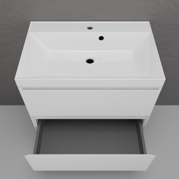 Изображение товара Тумба под умывальник Symbolite Манхэттен 70 Plus 2 ящика (подвесная, белый матовый)