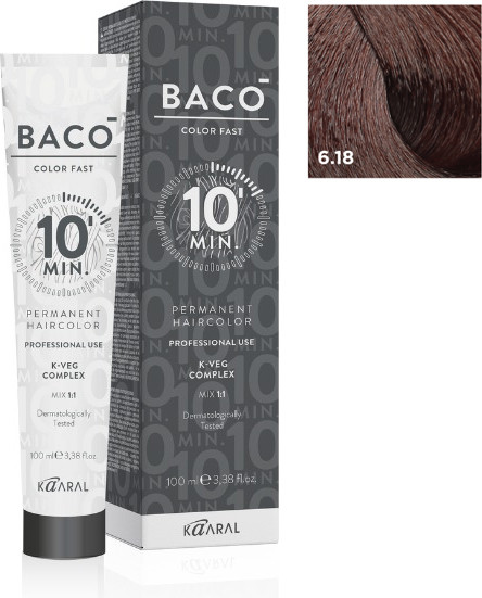 Изображение товара Крем-краска для волос Kaaral Baco Color Fast тон CF6.18 (100мл)