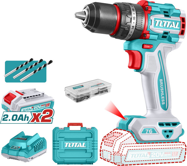 Изображение товара Аккумуляторная дрель-шуруповерт TOTAL TIDLI20768