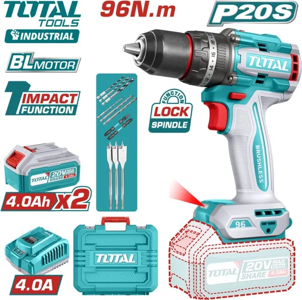 Изображение товара Аккумуляторная дрель-шуруповерт TOTAL TIDLI20968