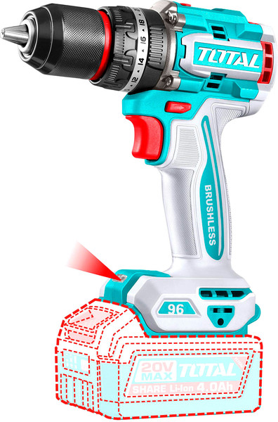 Изображение товара Аккумуляторная дрель-шуруповерт TOTAL TIDLI20968