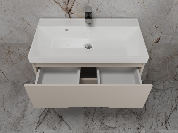 Изображение товара Тумба под умывальник Symbolite Матис 70 Classic 2 ящика (подвесная, крем)