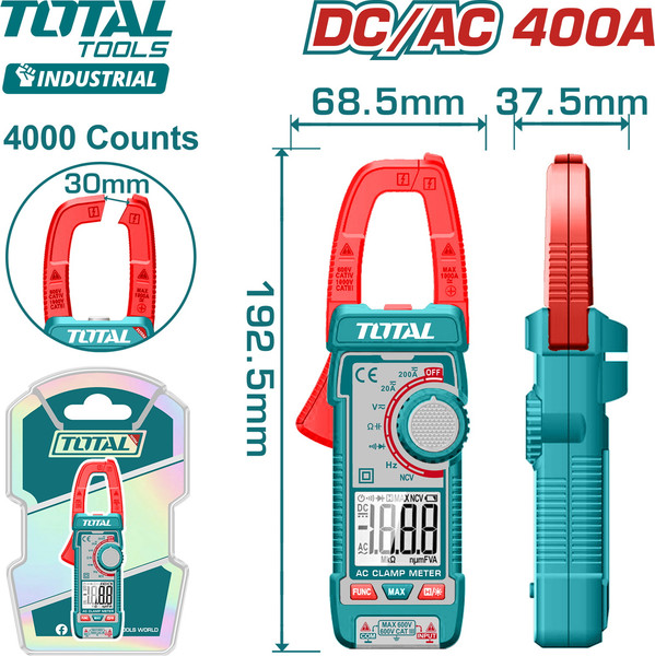 Изображение товара Клещи токоизмерительные TOTAL TMT762002