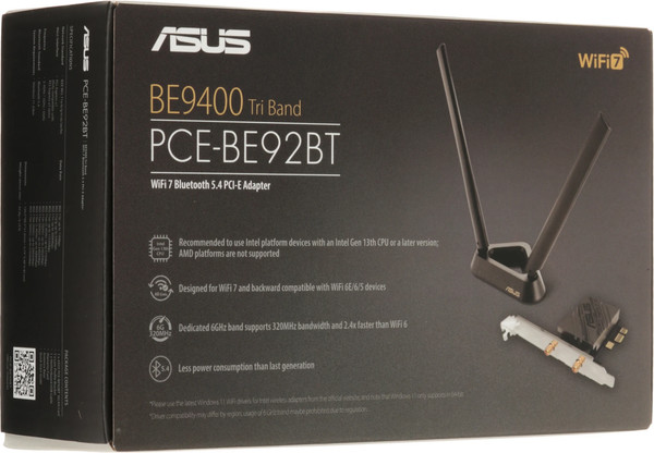 Изображение товара Wi-Fi/Bluetooth-адаптер Asus PCE-BE92BT