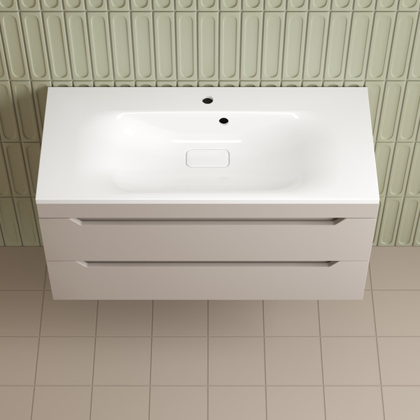 Изображение товара Тумба под умывальник Symbolite Остин 100 Plus 2 ящика (подвесная, крем)