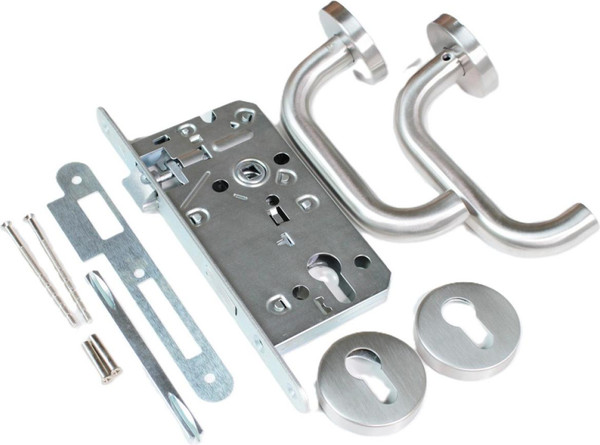 Изображение товара Замок врезной Arni 7504/15 с ручками на раздельной розетке из нерж. стали