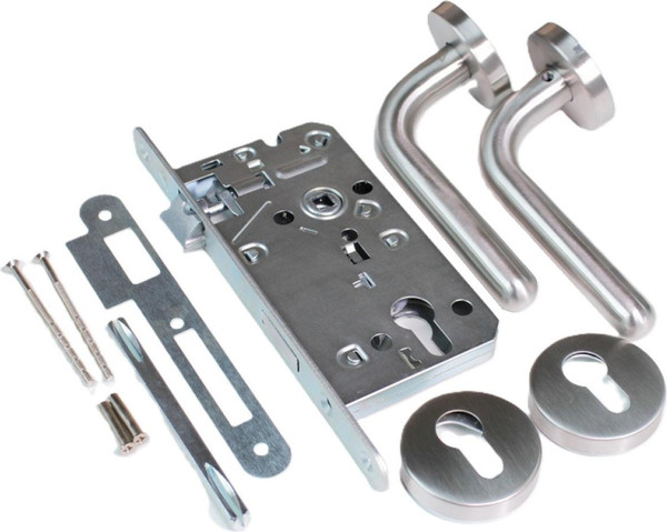 Изображение товара Замок врезной Arni 7504/41 с ручками на раздельной розетке из нерж. стали