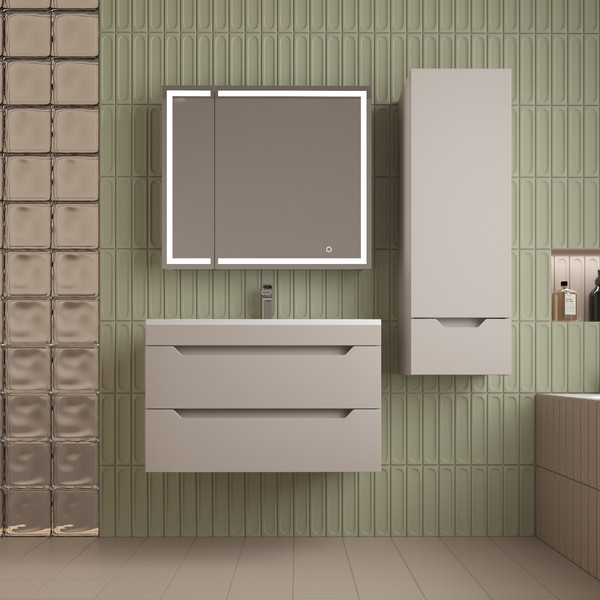 Изображение товара Тумба под умывальник Symbolite Остин 80 Plus 2 ящика (подвесная, крем)