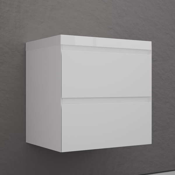 Изображение товара Тумба под умывальник Symbolite Манхэттен 60 Plus 2 ящика (подвесная, белый матовый)