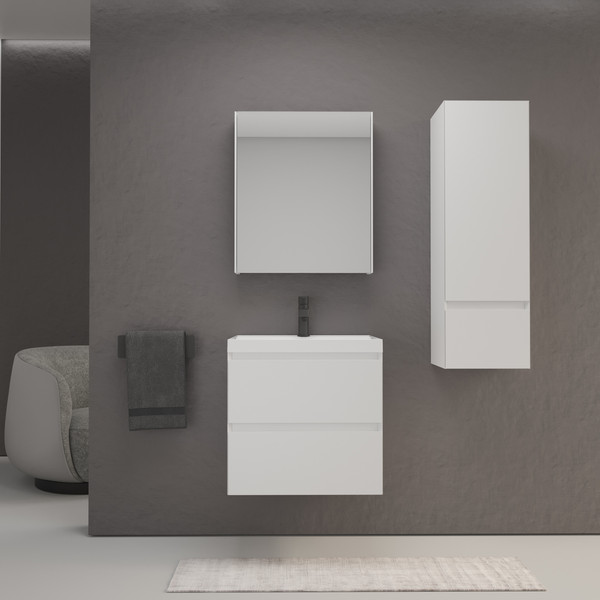 Изображение товара Тумба под умывальник Symbolite Манхэттен 60 Plus 2 ящика (подвесная, белый матовый)