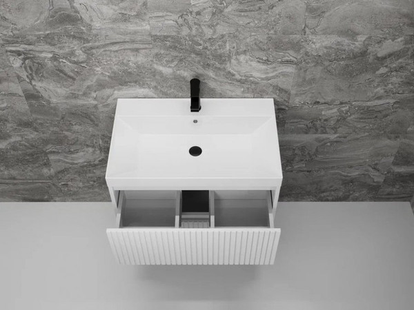 Изображение товара Тумба под умывальник Symbolite Стокгольм 70 Classic Push 2 ящика (подвесная, белый рифленый софт)