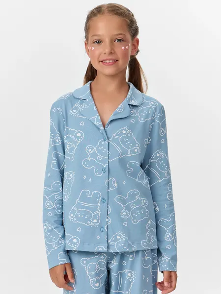 Изображение товара Пижама детская Mark Formelle 567754 (р.140-68, мишки на сине-голубом)
