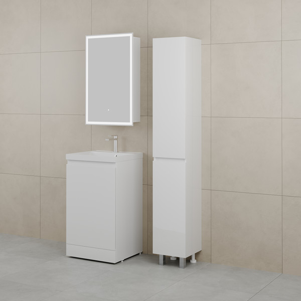 Изображение товара Тумба под умывальник Symbolite Батлер Люкс Plus 1 ящик (белый глянец)